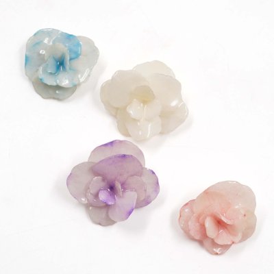 Clear-Coated Hydrangea Brooches