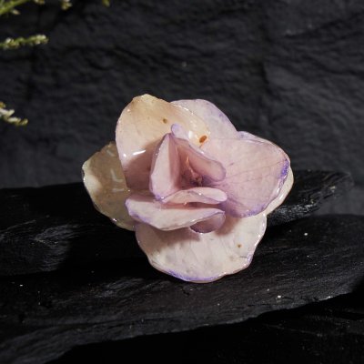 Clear-Coated Hydrangea Brooches