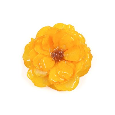 Clear Coated Rose Brooches