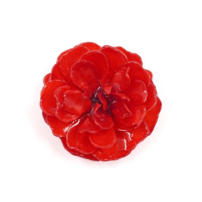 Clear Coated Rose Brooches