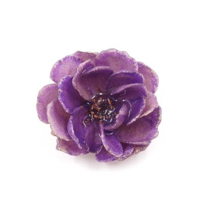 Clear Coated Rose Brooches