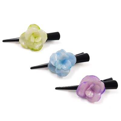 Clear-Coated Hydrangea Hair Clip