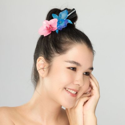 กิ๊บยาวติดผมดอกกล้วยไม้ฟาแลนนอปซิสและแคทลียา