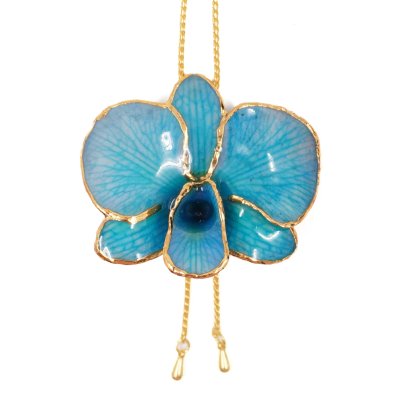 สร้อยปรับระดับดอกกล้วยไม้เดรโดรเบียมขอบทอง สร้อยปรับระดับดอกกล้วยไม้เดรโดรเบียมขอบทอง