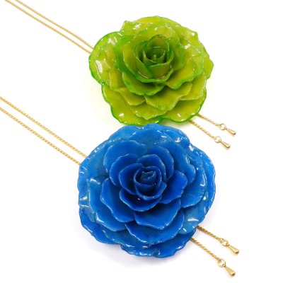 สร้อยปรับระดับดอกกุหลาบเคลือบใส สร้อยปรับระดับดอกกุหลาบเคลือบใส