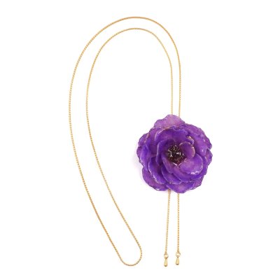 Clear-Coated Rose Adjustable Necklace