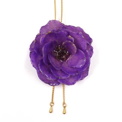 Clear-Coated Rose Adjustable Necklace