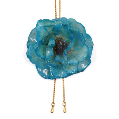 Clear-Coated Rose Adjustable Necklace
