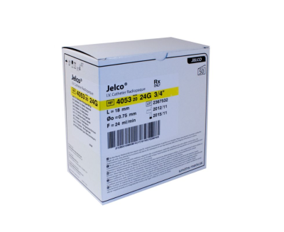 Jelco I.V. Catheter # 24 X 3/4" (50 ชุด/กล่อง)
