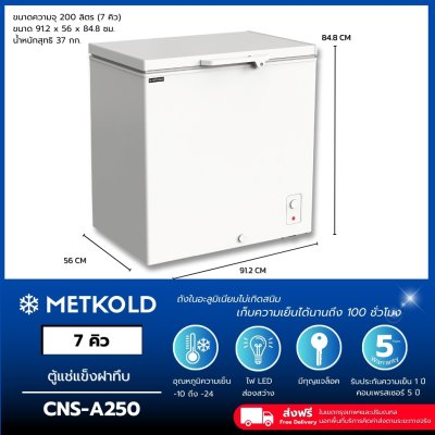ตู้แช่แข็งฝาทึบ ความจุ 250 ลิตร (7 คิว)
