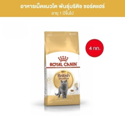 Royal Canin British Shorthair Adult 4kg อาหารเม็ดแมวโต พันธุ์บริติช ชอร์ทแฮร์ อายุ 12 เดือนขึ้นไป 