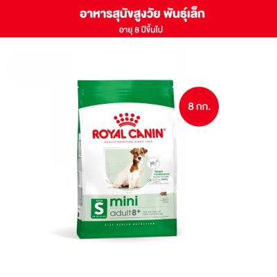Royal Canin Mini Adult 8+ 8kg อาหารเม็ดสุนัขสูงวัย พันธุ์เล็ก อายุ 8 ปีขึ้นไป