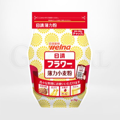 แป้งสาลี (Wheat Flour) แบรนด์ Nissin เป็นแป้งชนิดบางเบา (Low Gluten)