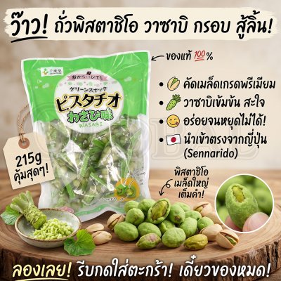 ถั่วพิสตาชิโอเคลือบรสวาซาบิ