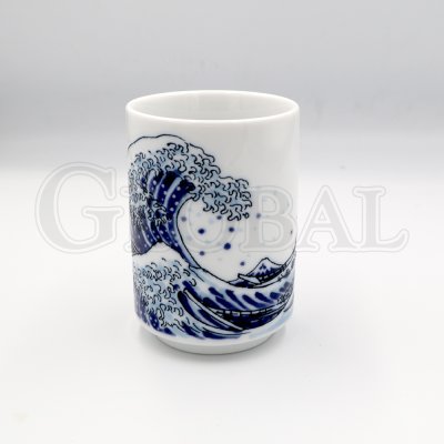 แก้วลายโฮคุไซคลื่นฟูจิ Hokusai Nami Fuji Yunomi (Seian)