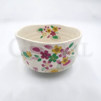 แก้วลายซากุระสวนหินญี่ปุ่น Sakura Karesansui Matcha Wan (Seian)