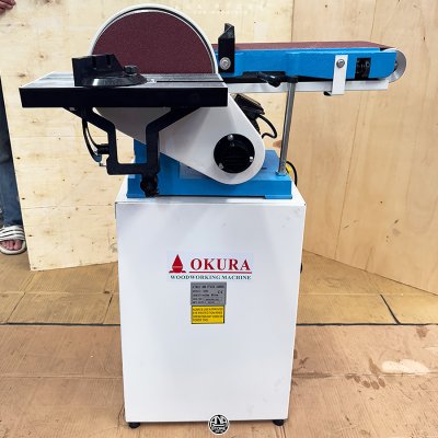 OKURA SD69 เครื่องขัดกระดาษทรายสายพานและจาน 2 ระบบ สำหรับงานไม้