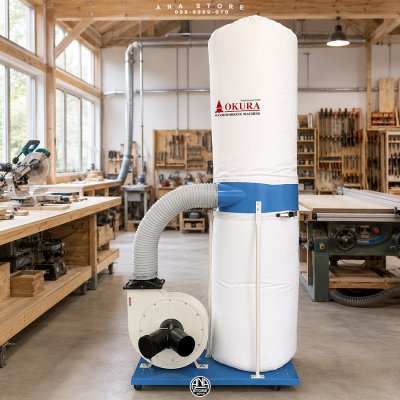 OKURA เครื่องเก็บฝุ่นงานไม้ เครื่องดูดฝุ่นไม้ DC2100 DC1500 Dust Collector 220V เครื่องดูดขี้เลื่อย