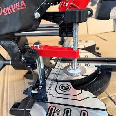 เครื่องเลื่อยองศา 10” สไลด์ได้ OKURA รุ่น OK-SMS10 พร้อมระบบ Shadow Line