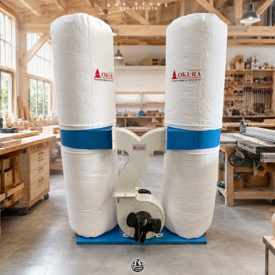 OKURA เครื่องเก็บฝุ่นงานไม้ เครื่องดูดฝุ่นไม้ DC2100 DC1500 Dust Collector 220V เครื่องดูดขี้เลื่อย