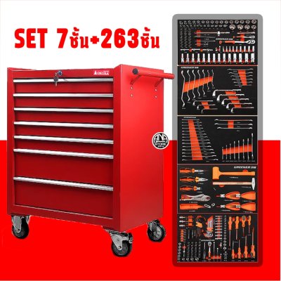 ตู้เครื่องมือ5ชั้น OKURA พร้อมเครื่องมือ เกรดCRV เหล็กหนา คุณภาพดี สินค้าพร้อมส่งจากไทย