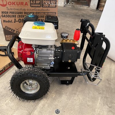 ปั๊มอัดฉีดแรงดันสูง 200bar OKURA เครื่องยนต์เบนซิน6.5HP รุ่น2900EN