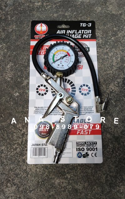 ปืนเติมลม ที่เติมลม หัวปืนเติมลม OKURA TG-3 ของแท้ เกจ์วัดลม มาตรวัด วัดลมยาง เครื่องวัดลมยาง