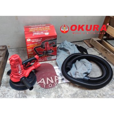 เครื่องขัดผนัง ขัดฝ้า ไร้ฝุ่น 7" OKURA DWS-180L