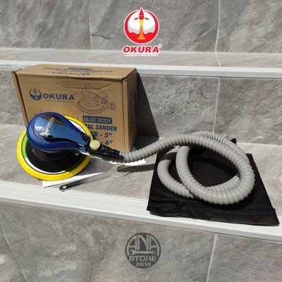เครื่องขัดลม OKURA 6" C-OK-60SB เครื่องขัดกระดาษทรายกลม 6นิ้ว Air Sander blue body
