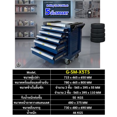 ตู้เครื่องมือ 5–7 ชั้น OKURA / SMART ลิ้นชักลูกปืน แข็งแรง มืออาชีพ