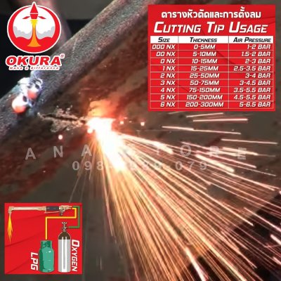 ชุดตัดแก๊ส LPG+Oxygen Cutting torch รุ่น OK-30 ยี่ห้อ OKURA