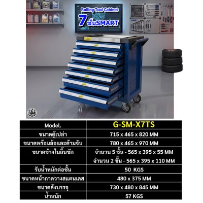 ตู้เครื่องมือ 5–7 ชั้น OKURA / SMART ลิ้นชักลูกปืน แข็งแรง มืออาชีพ