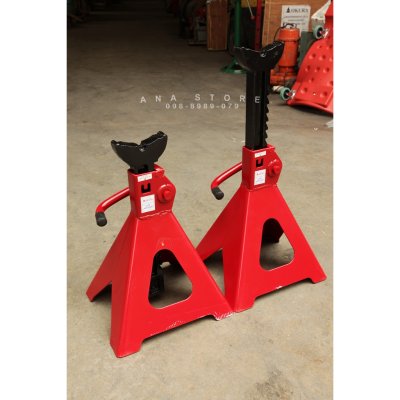 รุ่นหนาพิเศษ!! OKURA แบบเฟือง 3 ตัน รุ่น OK-3JS x 2 ตัว 4ขา ขาตั้งรถยนต์ โอกูระ 3 TON แบบหนา ของแท้