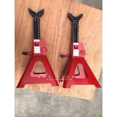 รุ่นหนาพิเศษ!! OKURA แบบเฟือง 3 ตัน รุ่น OK-3JS x 2 ตัว 4ขา ขาตั้งรถยนต์ โอกูระ 3 TON แบบหนา ของแท้