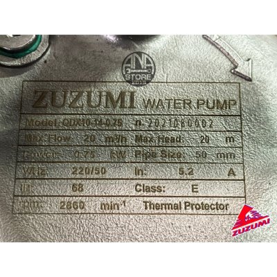 ปั๊มแช่สแตนเลส ZUZUMI ไม่เป็นสนิม QDX10-14-0.75