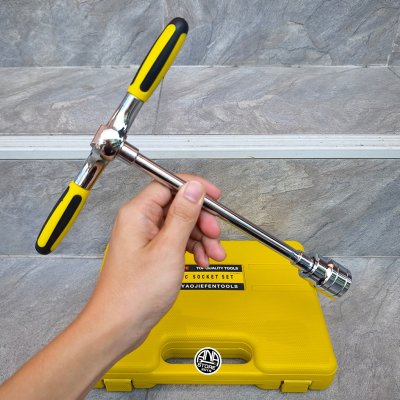 ใหม่! บล็อกตัวทีแบบด้ามฟรี 15ตัวชุด 8-24มม. ด้ามฟรีตัวที