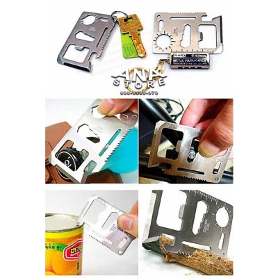 การ์ดเอนกประสงค์ Multitool 11 in 1 ขนาดบัตร ATM สแตนเลส