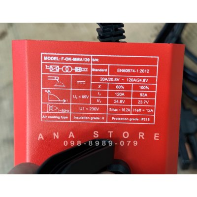 เครื่องเชื่อมไฟฟ้า ระบบ ARC-MMA OKURA รุ่น OK-MMA120