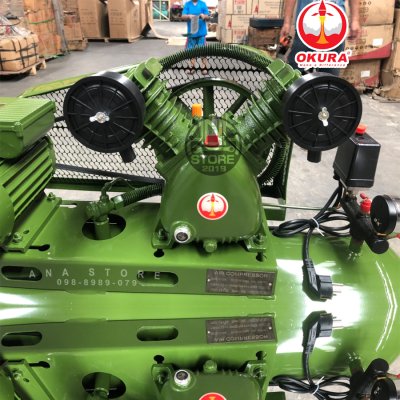 OKURA ปั๊มลมสายพาน 3HP 100ลิตร รับประกัน แท้100%