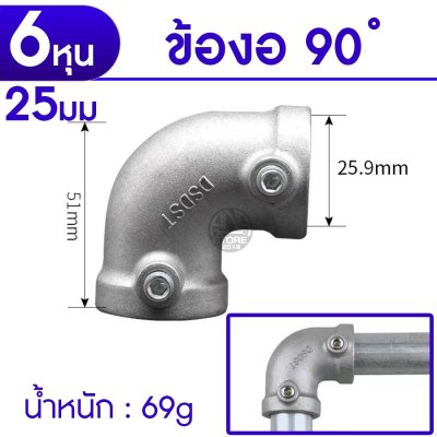 ข้อต่ออลูมิเนียมชนิดไม่ต้องต๊าปเกลียว ขนาด 20 มม. / 25 มม. สำหรับงานเฟอร์นิเจอร์, งานตกแต่ง, งาน D.I.Y. ทุกชนิด