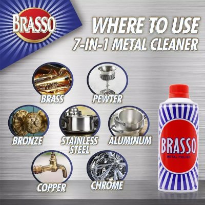 Brasso บรัสโซน้ำ ขนาด 100 ml. ยาขัดเงา metal polish น้ำยาขัดเงา ขัดเงาโลหะ ขัดเงาทองเหลือง