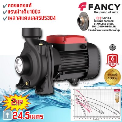 FANCY ปั๊มหอยโข่ง ใบพัดสแตนเลส 2นิ้ว ทองแดงแท้