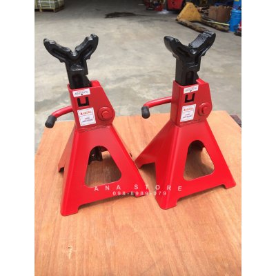 รุ่นหนาพิเศษ!! OKURA แบบเฟือง 3 ตัน รุ่น OK-3JS x 2 ตัว 4ขา ขาตั้งรถยนต์ โอกูระ 3 TON แบบหนา ของแท้