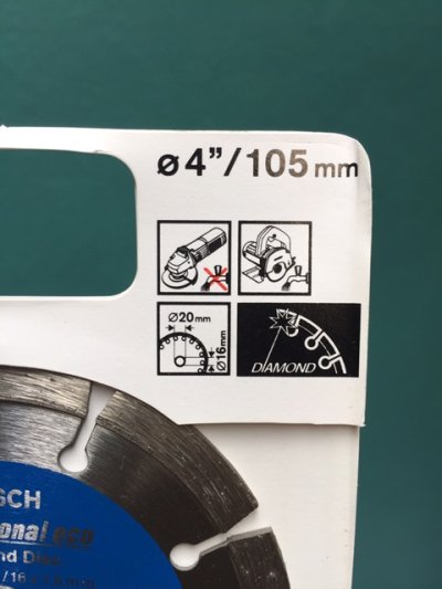 bosch ใบเพชร ตัดคอนกรีต กระเบื้องแกรนิตโต้ ชนิดแห้ง ขนาด 4 นิ้ว