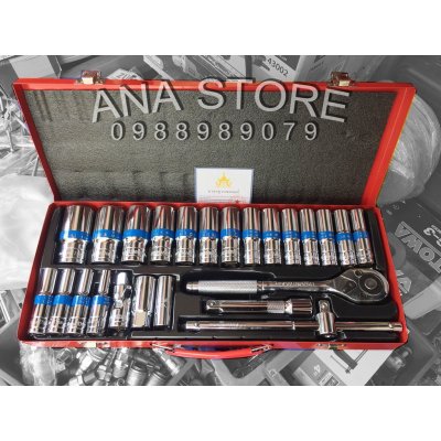 ชุดบล็อกยาว Euro king tools 24 ตัว/ชุด ของแท้ 1/2" เกรดเยอรมัน CR-V