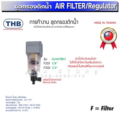ชุดกรองลม ตัวดักน้ำ+ปรับลม+จ่ายน้ำมัน THB แท้100% สินค้านำเข้าจากไต้หวัน