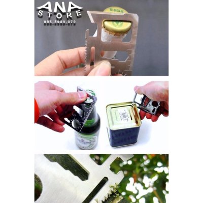 การ์ดเอนกประสงค์ Multitool 11 in 1 ขนาดบัตร ATM สแตนเลส