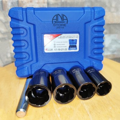 ชุดบล็อกถอนเกลียว ขันน็อตหัวเสีย หัวน็อตรูด ALSO 5ตัว TAIWAN