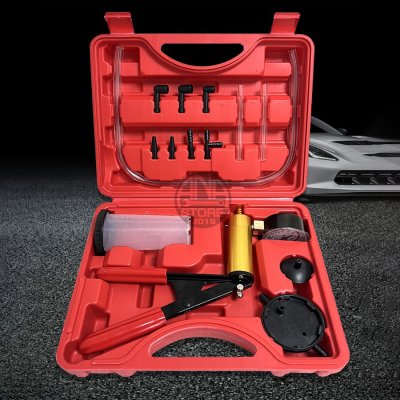 ไล่ลมเบรค ปั๊มสูญญากาศอลูมิเนียม เบรคของเหลวแบบพกพาชุดซ่อม-ทดสอบสูญญากาศ2In1 Brake Bleed Vacuum Pump Brake Oil Pump