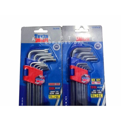 ประแจหกเหลี่ยม ประแจหัวทอร์ค ชุดหกเหลี่ยม9ตัว ชุดหัวท๊อกช์9ตัว Texas Bull